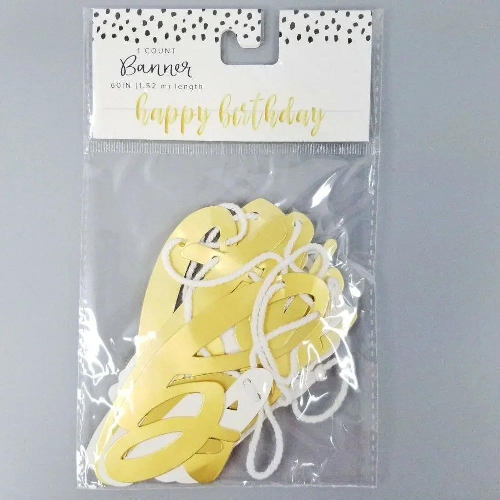 Party Decorations Bundle Happy Birthday Banners Door Hanger Yellow Lot of 5 NEW